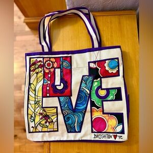 Brighton Colorful LOVE Tapestry with Purple Border